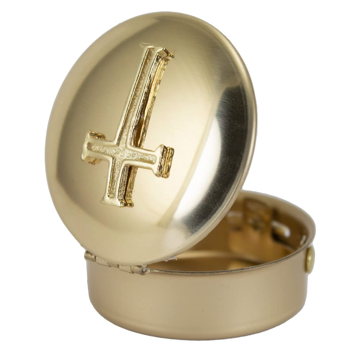 Cathedral Art Metal (regalo Abbey & CA) latón pulido PYX con caja de cruz, píldora/recuerdo, 1.5 x 1.5 pulgadas x 5