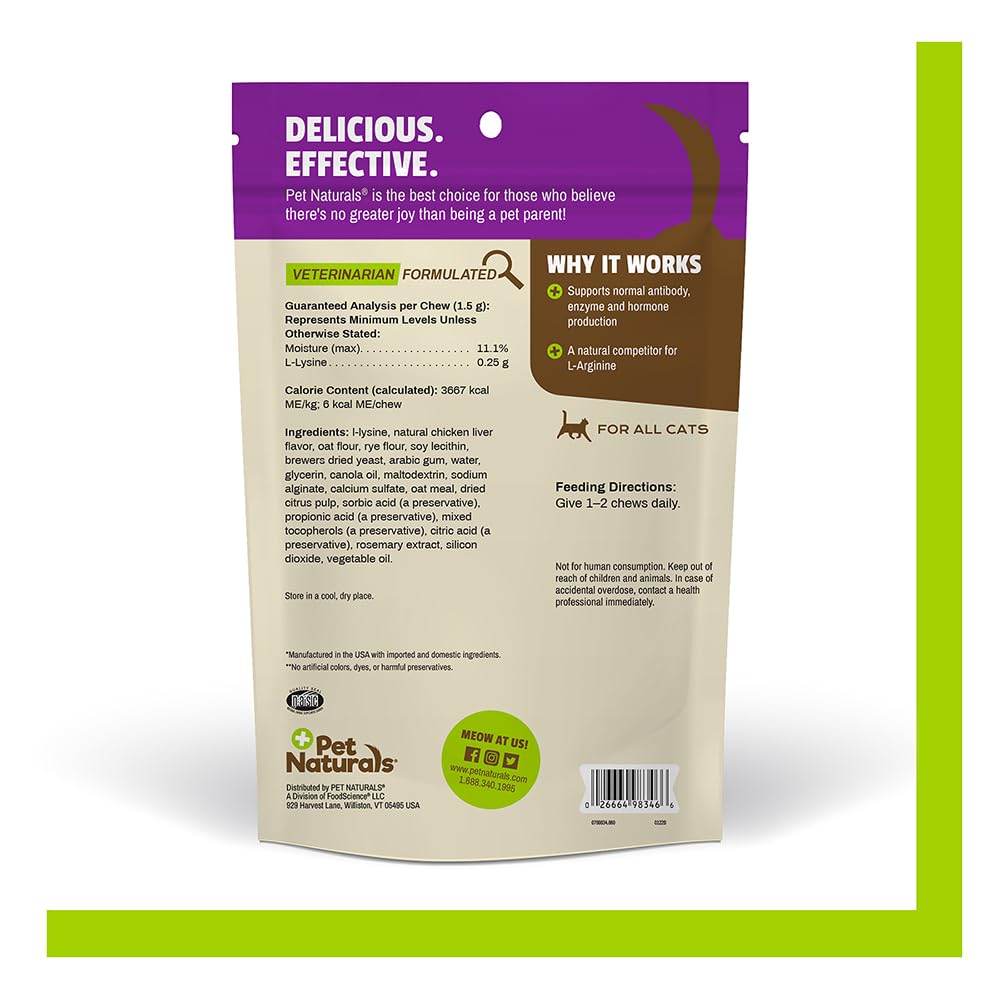 Pet Naturals of Vermont L-Lysine Fun-Shaped Chews for Cats