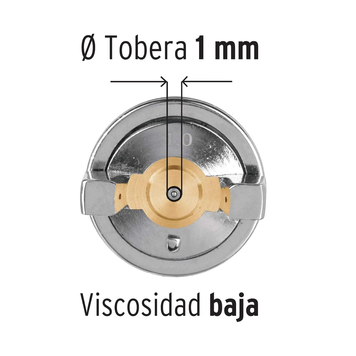 Truper PIPI-410, Pistola para retoque de Gravedad HVLP, Vaso plástico, tobera 1 mm