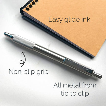 Zebra Pen G-750 F-701 M-701 Juego de Regalo 10513 | Bolígrafo de gel, punta media/fina, barril de metal, paquete de 3, retráctil