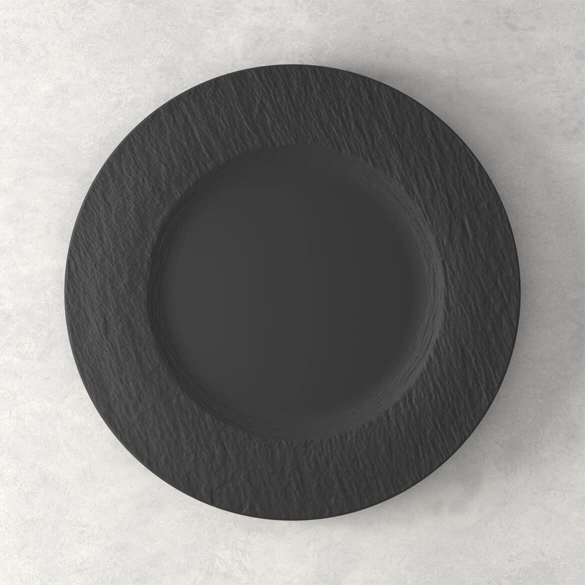 Villeroy & Boch Manufacture Rock Juego de 4 piezas, platos y cuencos, porcelana premium, fabricado en Alemania, negro mate