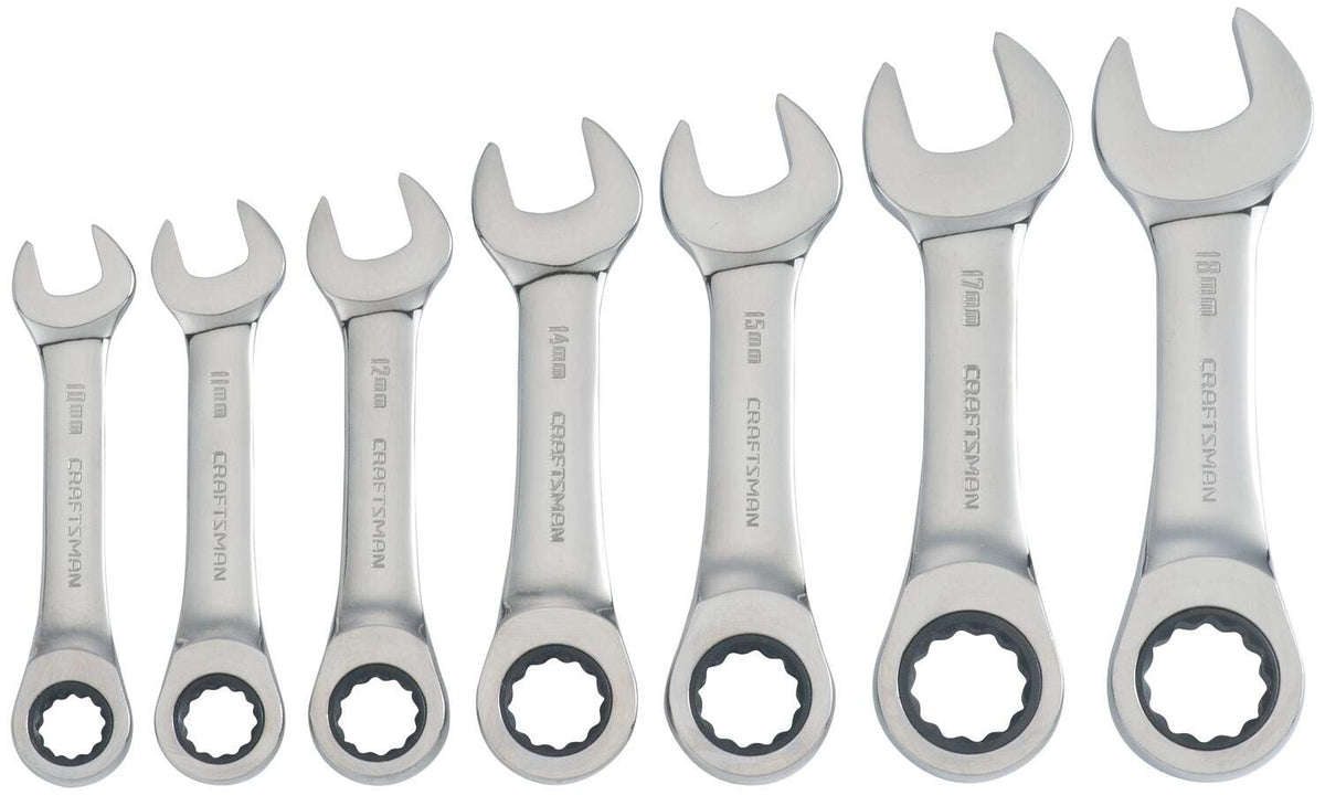 CRAFTSMAN CMMT87025 Juego de llaves de carraca métricas de 12 puntos de 7 piezas
