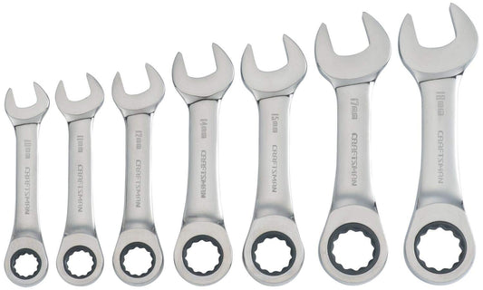 CRAFTSMAN CMMT87025 Juego de llaves de carraca métricas de 12 puntos de 7 piezas