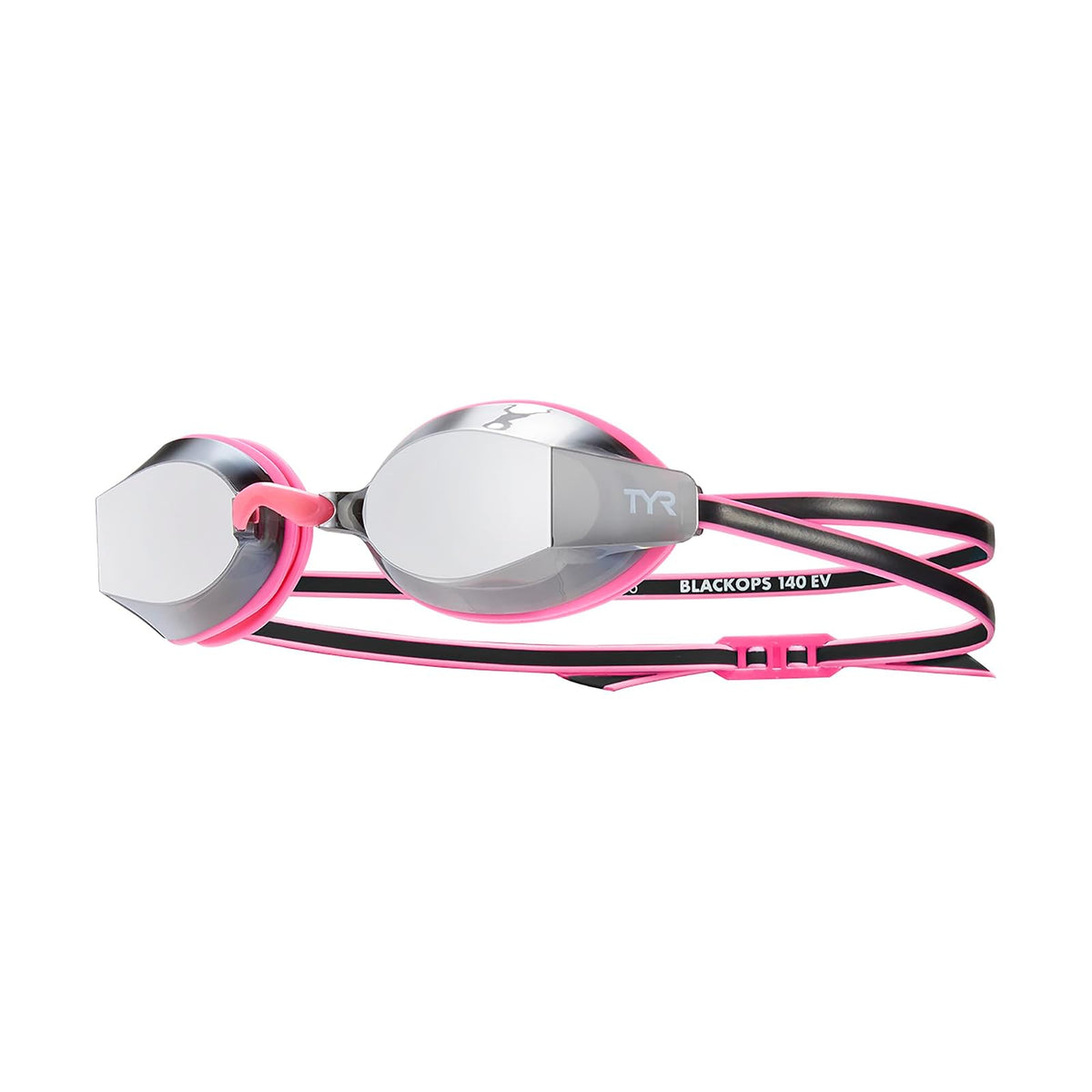 TYR ‎Blackops 140 EV Racing - anteojos de natación con espejo, ajuste junior - Plateado - rosado - negro (Silver - Pink - Black)