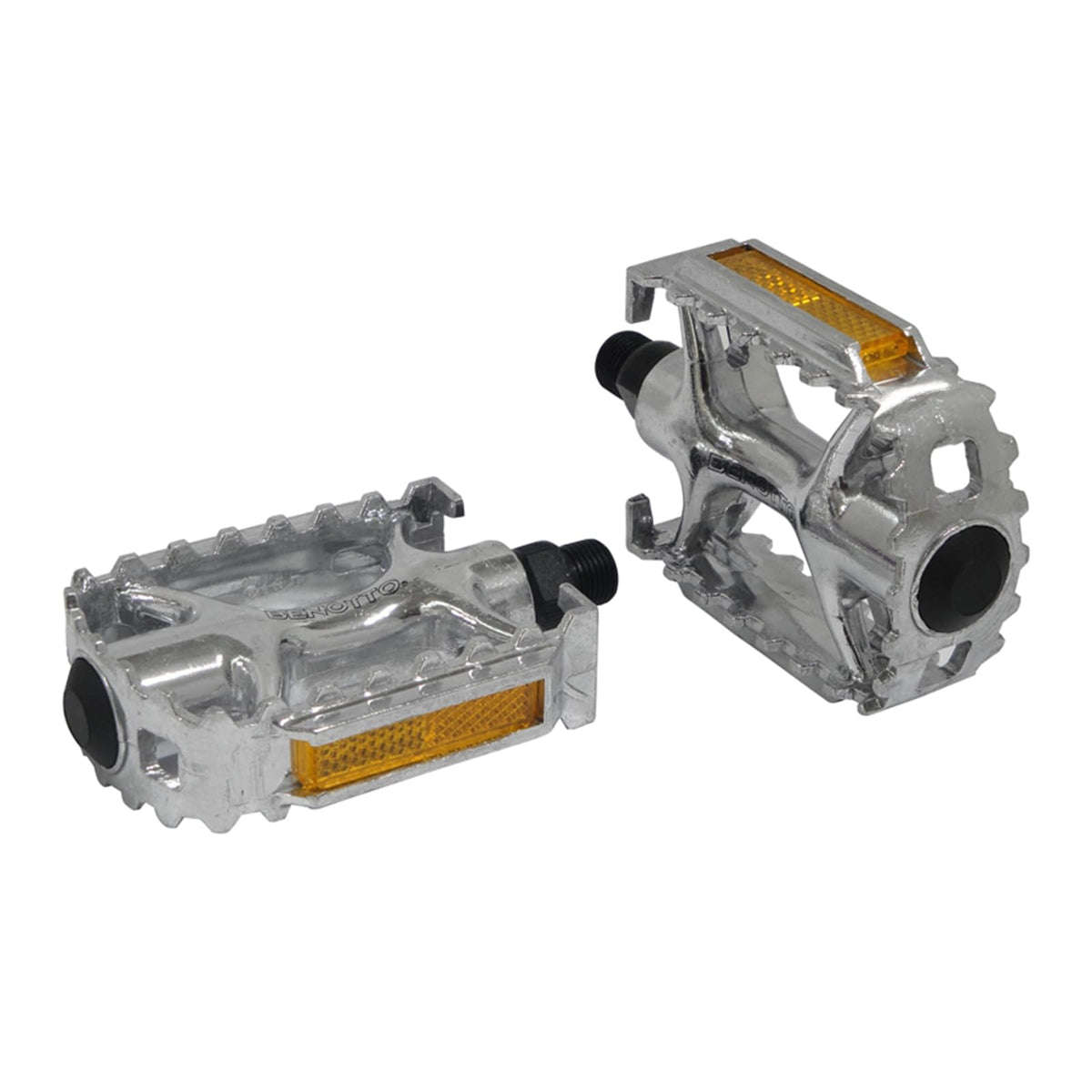 Benotto Pedal NWL-979 9/16 con Reflejantes Aluminio Plata