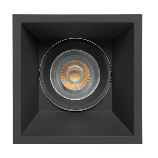 ILLUX Lámpara de empotrar en plafón, Uso en interior, Lampara moderna y Elegante, Incluye foco MR16 de luz Neutra 4.5 W, Color Negro, lampara para recamara, sala, cocina TH-3004.NKT40,