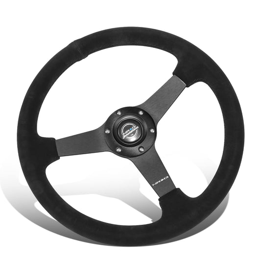 NRG Innovations RST-037MB-S Volante de 3 Radios Envuelto en Gamuza 350 mm