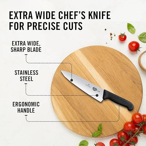 Victorinox Swiss Army 5.2063.20-X14 Fibrox Cuchillo de chef negro 8 pulgadas