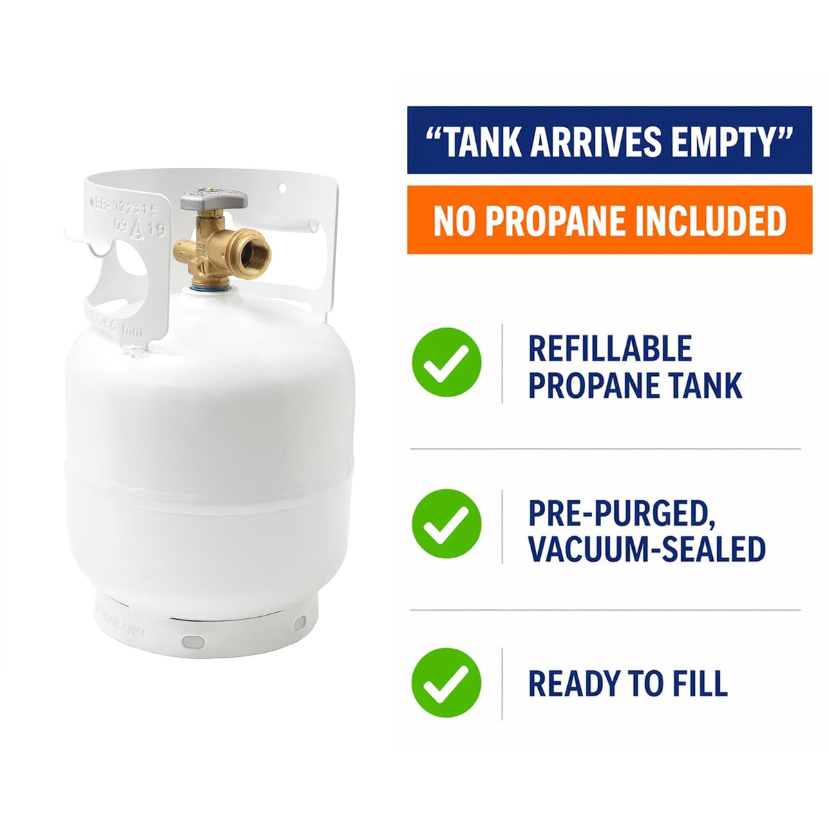 FLAME KING YSN5LB - Cilindro de tanque de propano de 5 libras, ideal para parrillas portátiles, fogatas, calentadores y terrenos, color blanco