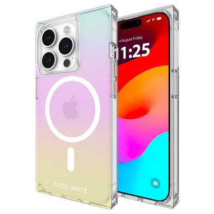 Case-Mate Funda con Brillantina para iPhone 14 Pro y 15 Pro - BLOX Iridescent Rainbow - iPhone 15 Pro