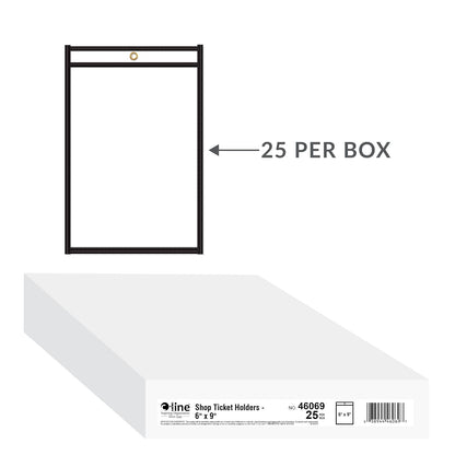 C-Line 46069 - Soporte para boletos con costura en ambos lados, transparente, 6 x 9 pulgadas, 25 por caja