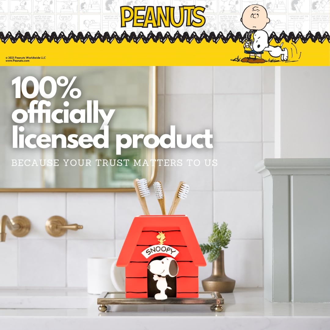 Collectibles Peanuts Snoopy - Soporte para cepillos de Dientes - Vaso para brochas de Maquillaje (Producto Oficial) de Franco