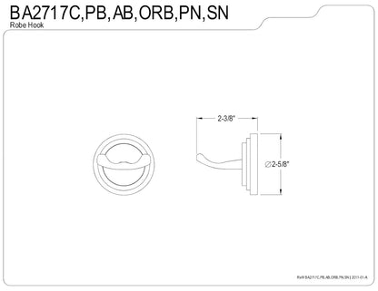 Kingston Brass BA2717PB Milano - Gancho doble para bata, latón pulido, 6,5 cm