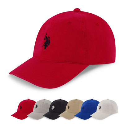 U.S. Polo Assn. U.s. Polo Assn. Gorra de béisbol Ajustable de Sarga de algodón Lavado para Hombre con Logotipo de Pony y ala Curvada Gorra de béisbol para para Hombre - Rojo - - Talla Única