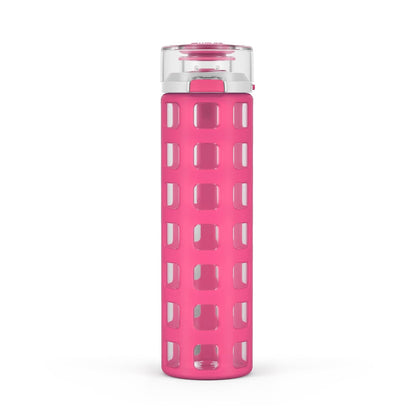Ello Syndicate Botella de Agua de Vidrio 20 oz con Funda de Silicona - Rosado
