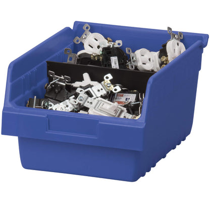 Akro-Mils 30080 ShelfMax Plastic Nesting Shelf Bin Box, 12-Inch L by 8-Inch W by 6-Inch H, Blue, Case of 8