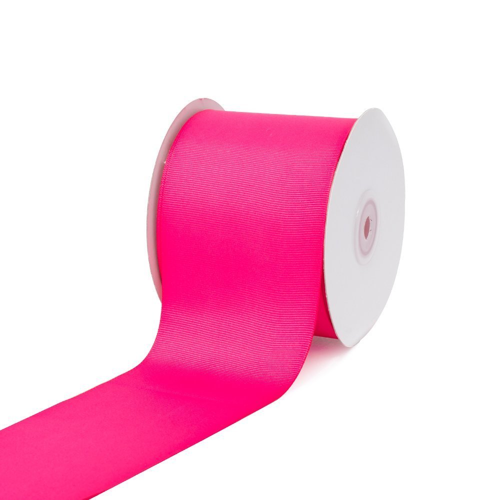 Creative Ideas GRO3000-175, cinta de grogrén sólida de 7,6 cm, 25 yardas, rosa fuerte, 25 yardas