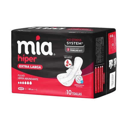 Mia Hiper Larga Toalla Femenina 120 Toallas 12/10, 120 unidad, 12