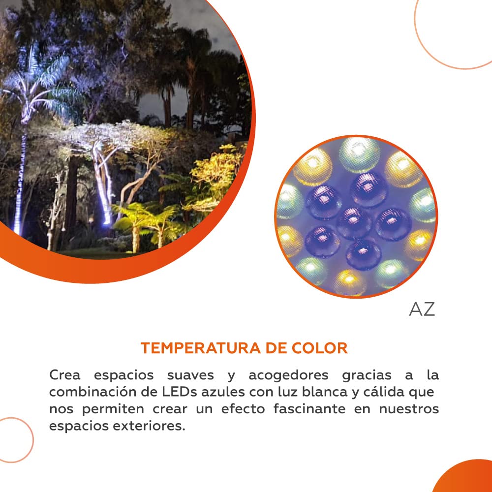Tecnolite PROMETEO Barra de Luz LED Wall Washer 14.5 W, Luz de Luna Color Azul, IP65, IK08, A prueba de agua y golpes