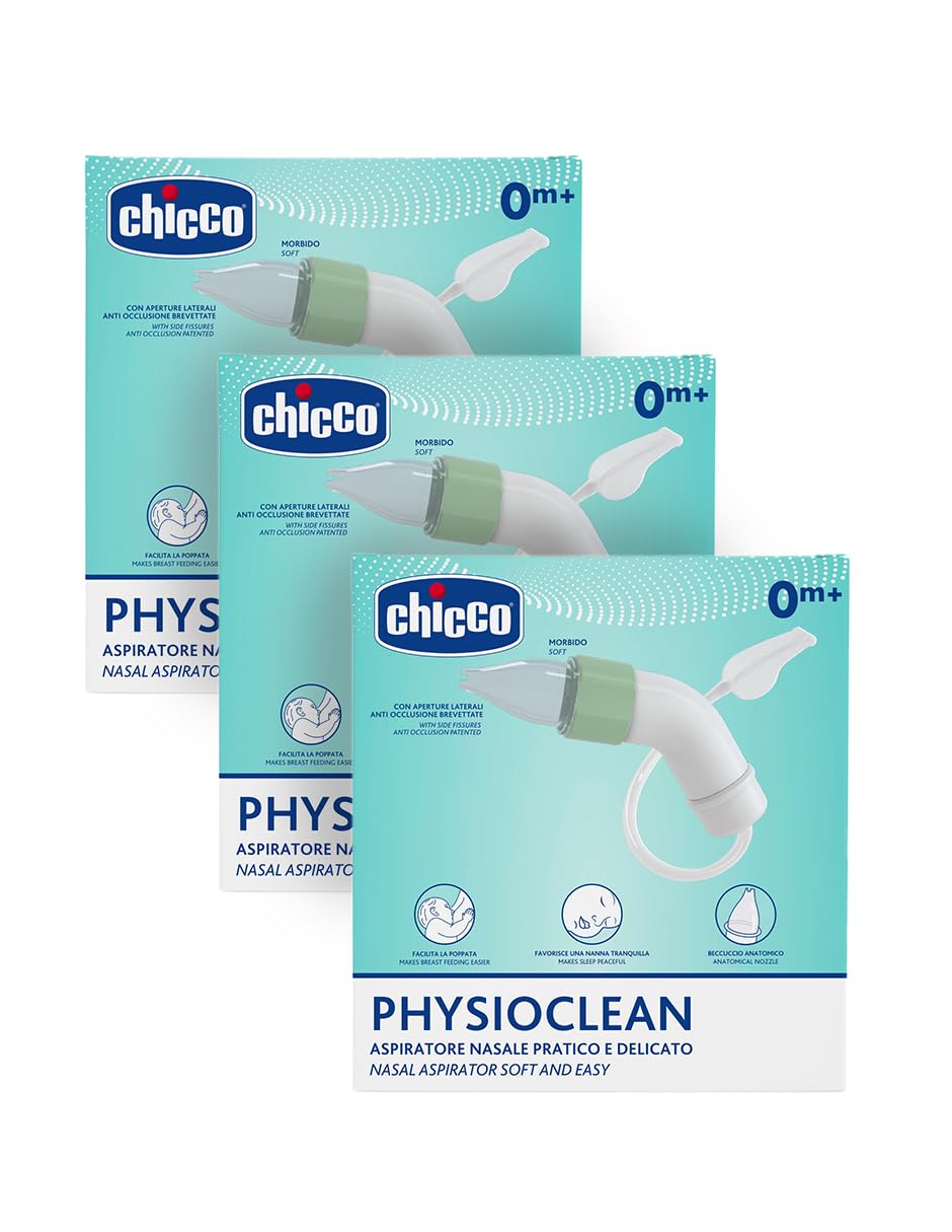 Chicco 3 Pzas Aspirador Nasal Manual Physioclean para Beb? y Nio