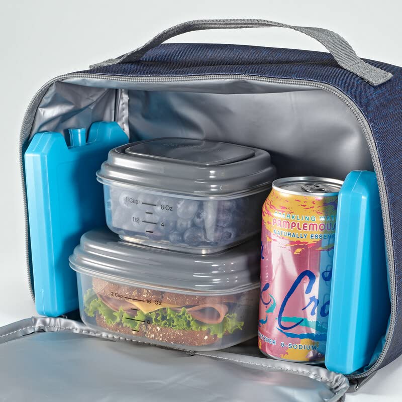 Fit & Fresh Cool Coolers, paquete de 5 bloques de hielo para días de la semana, paquetes de hielo compactos y reutilizables para loncheras y enfriadores, azul