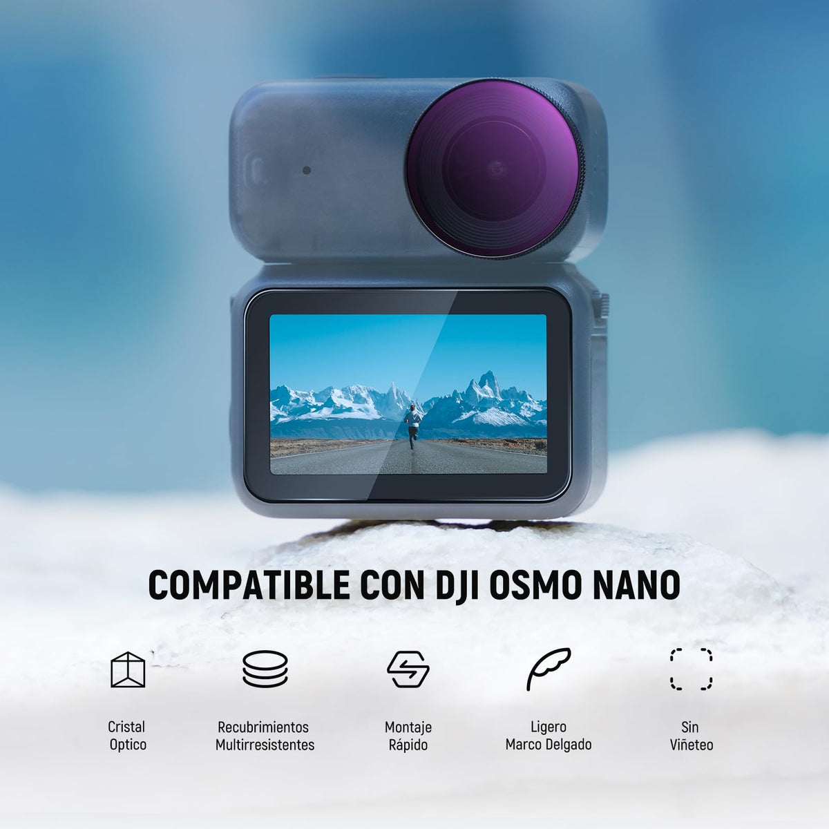 NEEWER Filter Set ND Compatible con dji Osmo Nano (ND8/16/32/64/UV/CPL), Atornillar Cámara Acción Filtro Objetivo Multicapa Cristal Óptico Accesorios Templado Cristal Protector Pantalla, 6 Paquetes