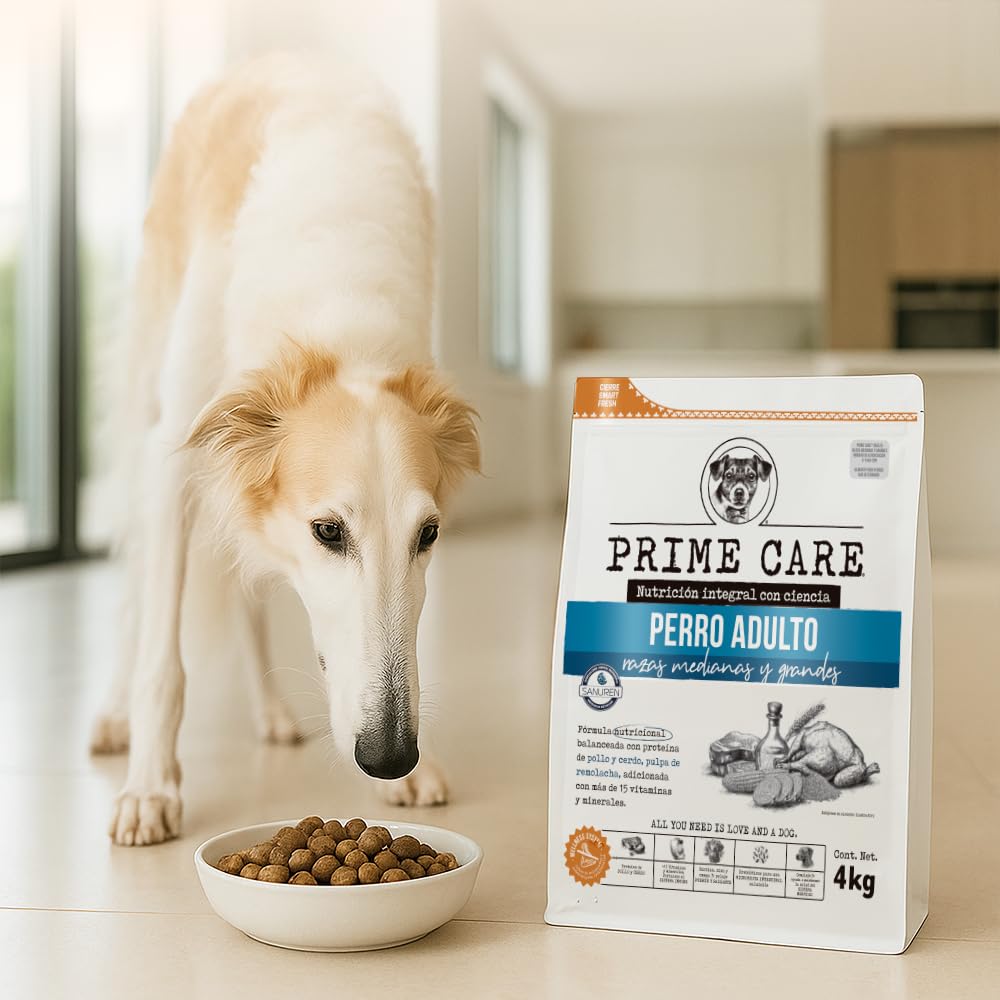 Prime Care Alimento para Perros Adultos Razas Medianas y Grandes 4 kg