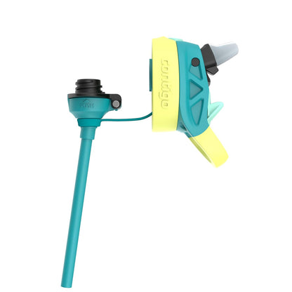 Contigo Botella de Agua para Niños Plástico Libre de BPA 590ML Azul y Verde con Popote Autospout Fácil de Lavar con Asa