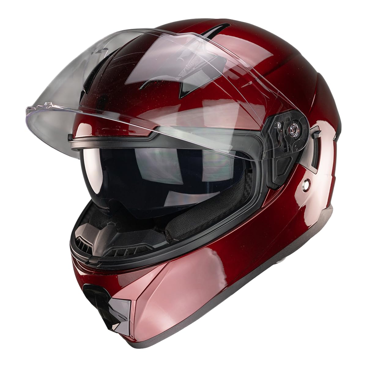 KOV Casco Beta Cherry Rojo Brillante Integral para Moto Certificado Dot