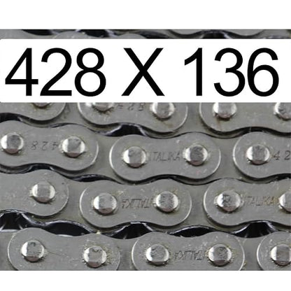 Italika F02030365 Cadena Traccion, 428X136L, Gris