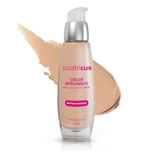 Cicatricure Maquillaje Líquido Antiarrugas con Protección Solar, Tono Ajustable y Tecnología Inteligente, Base de Maquillaje con Efecto Rejuvenecedor y Solar Facial con Color, 30 ml