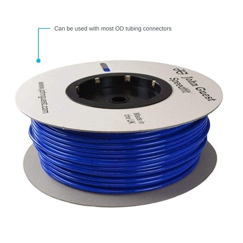 John Guest - Tubo LLDPE de 3/8 pulgadas x 25 pies, tubo de agua flexible para fontanería, azul, PE-12-EI-025F-B