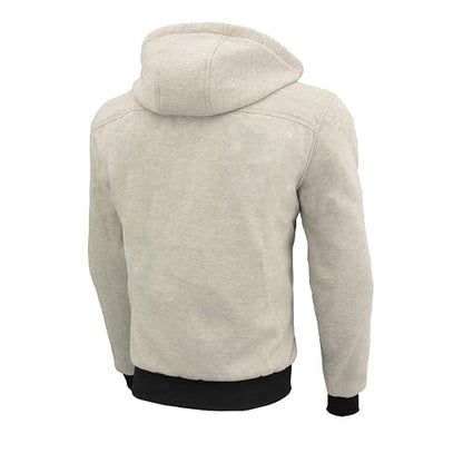 Milwaukee Leather MPM1788 - Sudadera con Capucha para Hombre, Color Plateado Aprobado por la CE, con aramida, por Dupont Fibers - M