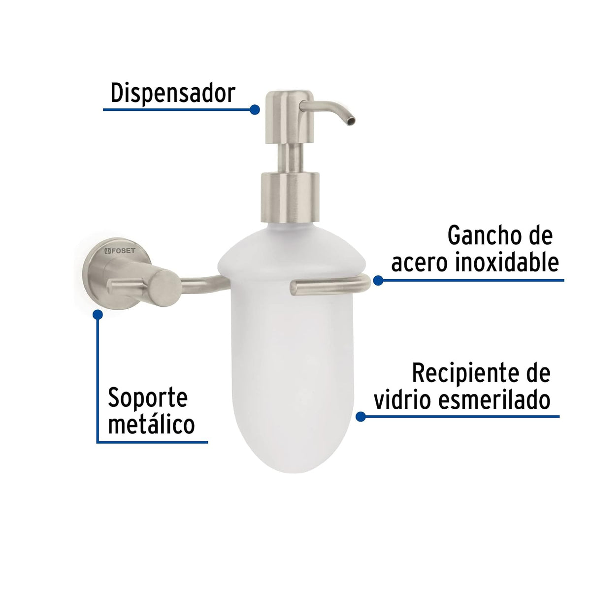 Foset Element ELA-75N, Dispensador de jabón líquido, acabado satín