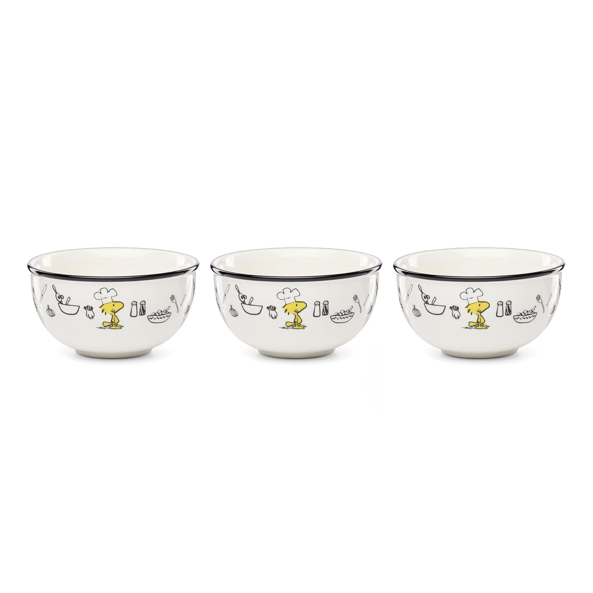 Lenox Chef Snoopy Tarro para Galletas de Porcelana, Colección Peanuts - Juego de mini cuencos
