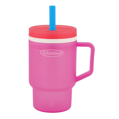 Infantino My 1st Vaso con Popote para Bebé, Manzana Verde - Frambuesa Crema - 1 Count (Pack of 1)
