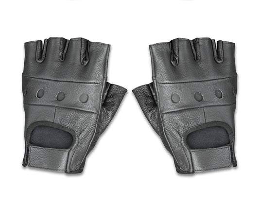 Raider Guantes sin Dedos de Piel BCS-500-M, Negro, M