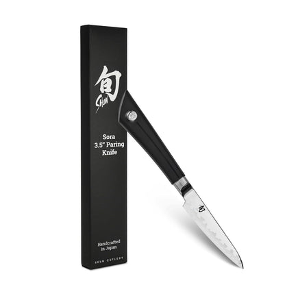 Shun Cutlery Sora - Cuchillo de pelar de 3.5 pulgadas, pequeño y ágil para pelar, desbrozar, recortar y más, cuchillo de corte preciso, cuchillo de cocina japonés hecho a mano