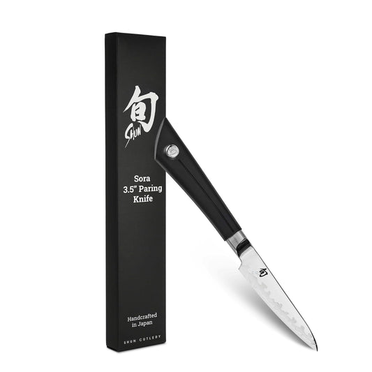 Shun Cutlery Sora - Cuchillo de pelar de 3.5 pulgadas, pequeño y ágil para pelar, desbrozar, recortar y más, cuchillo de corte preciso, cuchillo de cocina japonés hecho a mano