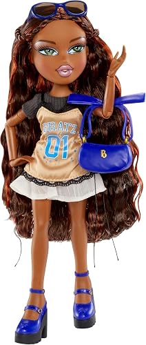 Bratz Stylin' Sasha - - Muñeca de Moda con Camiseta Personalizable Que Puedes Usar, Incluye Accesorios, Lindos Juguetes para Niñas