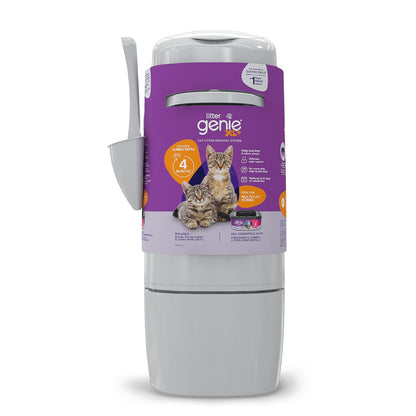 Litter Genie Bote de Arena para Gatos XL + | Incluye un Recambio Jumbo Que Puede durar hasta 4 Meses, una Pala y un Soporte para Pala.