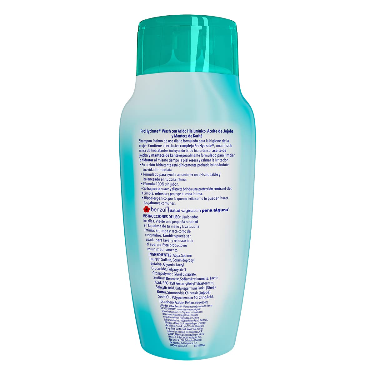 Benzal Prohydrate Kit, Shampoo Íntimo + Gel Lubricante Uso Externo, Alivia e Hidrata la Resequedad Vaginal, 332 g