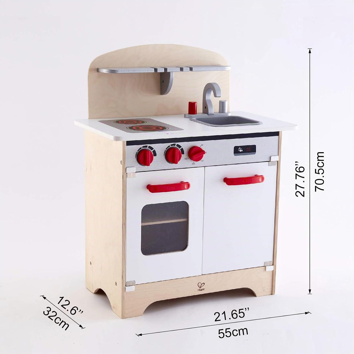 Hape White Gourmet Kitchen Toy, Red