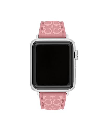 COACH Correa para Apple Watch, compatible con Apple Watch de 38 mm, 40 mm, 41 mm, correa de silicona intercambiable, aspecto elegante, personaliza tu estilo