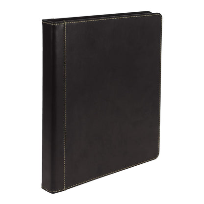 Samsill Carpeta de 3 Anillas, Piel Sintética, Tamaño Junior - Negro - - 1.3 cm