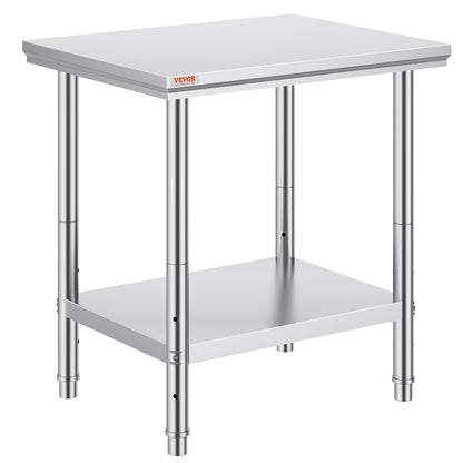VEVOR Mesa de Trabajo de Acero Inoxidable con Patas Ajustables 24 x 36 x 32 pulg - 24*30*32In - Mesa - Mesa de trabajo