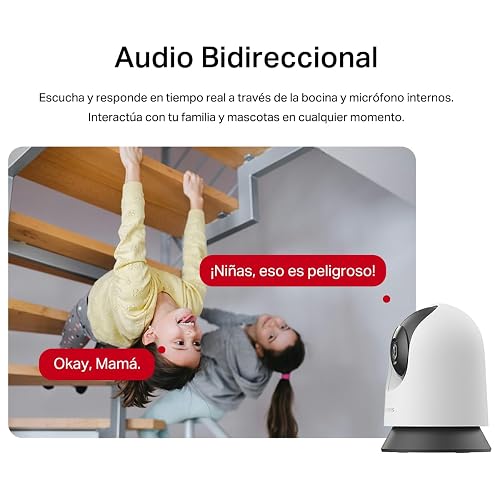 MERCUSYS MC210 Cámara de Seguridad WiFi Interior - Resolución 2K - Cobertura 360° - Visión Nocturna Infrarroja - Detección de Movimiento - Audio Bidireccional - 512GB - App