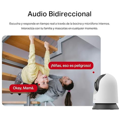 MERCUSYS MC210 Cámara de Seguridad WiFi Interior - Resolución 2K - Cobertura 360° - Visión Nocturna Infrarroja - Detección de Movimiento - Audio Bidireccional - 512GB - App