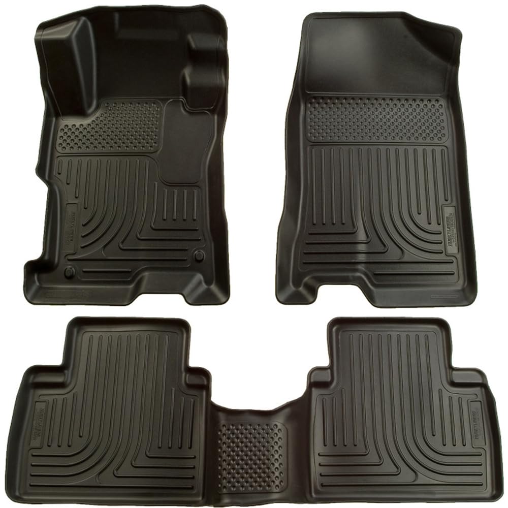 Husky Liners Weatherbeater - Alfombrillas para Honda Civic 2012-2013 de 4 Puertas | Fila Delantera y 2da, 3 Piezas, Color Negro - 98441