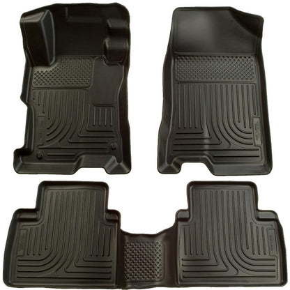 Husky Liners Weatherbeater - Alfombrillas para Honda Civic 2012-2013 de 4 Puertas | Fila Delantera y 2da, 3 Piezas, Color Negro - 98441